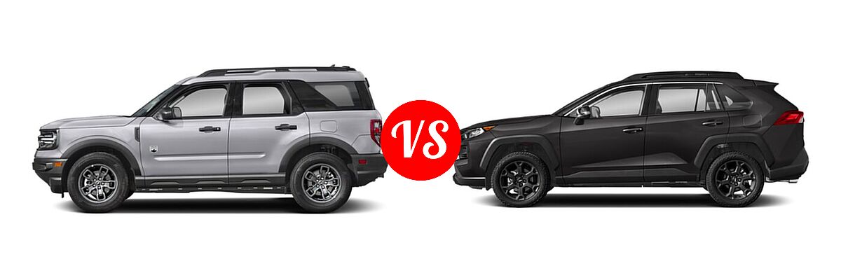 2021 Ford Bronco Sport SUV Big Bend vs. 2021 Toyota RAV4 SUV TRD Off Road - Side Comparison