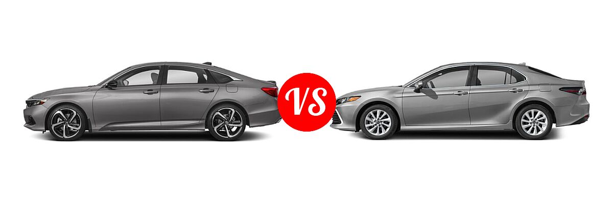 2021 Honda Accord Sedan EX-L vs. 2021 Toyota Camry Sedan LE - Side Comparison