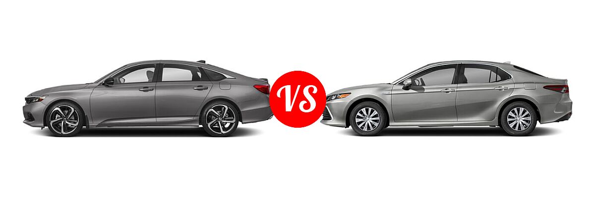 2021 Honda Accord Sedan EX-L vs. 2021 Toyota Camry Hybrid Sedan Hybrid Hybrid LE - Side Comparison