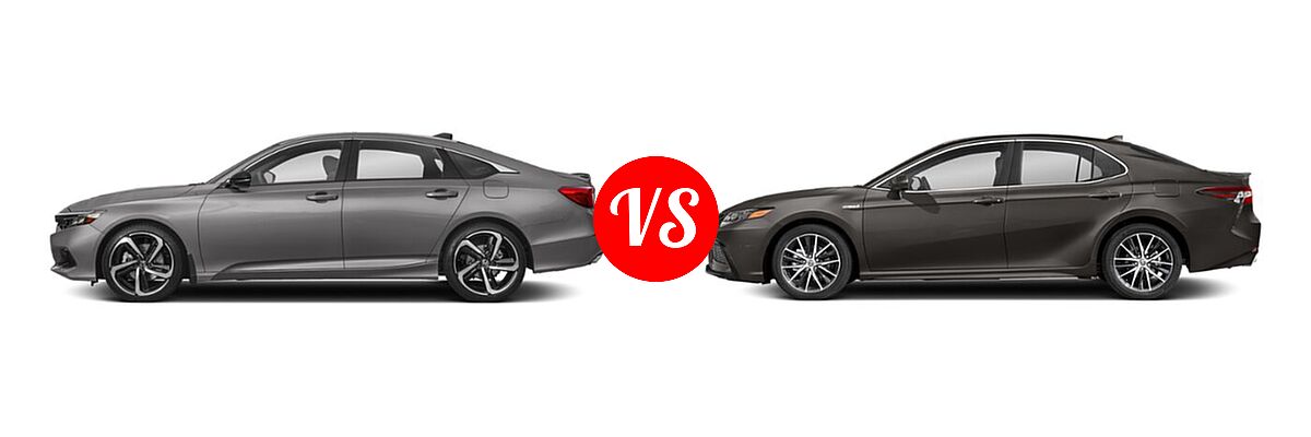 2021 Honda Accord Sedan EX-L vs. 2021 Toyota Camry Hybrid Sedan Hybrid Hybrid SE - Side Comparison
