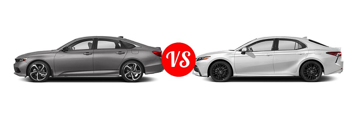 2021 Honda Accord Sedan EX-L vs. 2021 Toyota Camry Hybrid Sedan Hybrid Hybrid XSE - Side Comparison