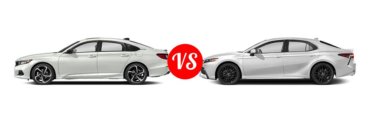 2021 Honda Accord Sedan Sport vs. 2021 Toyota Camry Hybrid Sedan Hybrid Hybrid XSE - Side Comparison
