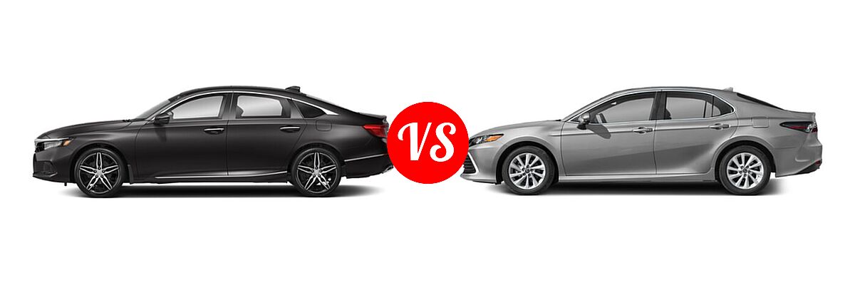2021 Honda Accord Sedan Touring vs. 2021 Toyota Camry Sedan LE - Side Comparison