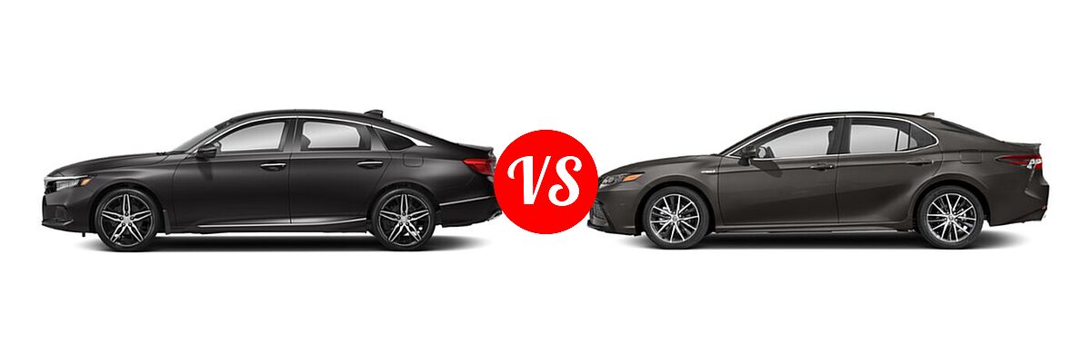 2021 Honda Accord Sedan Touring vs. 2021 Toyota Camry Hybrid Sedan Hybrid Hybrid SE - Side Comparison