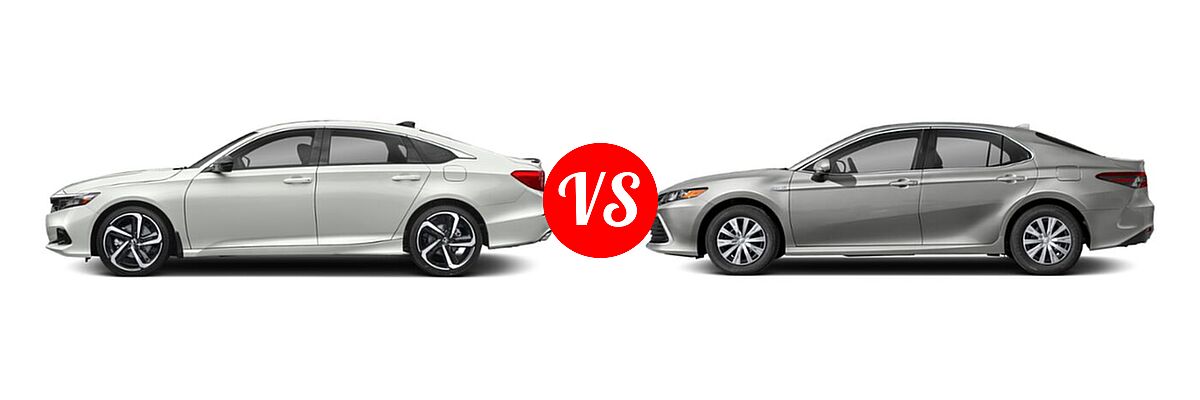 2021 Honda Accord Sedan LX vs. 2021 Toyota Camry Hybrid Sedan Hybrid Hybrid LE - Side Comparison