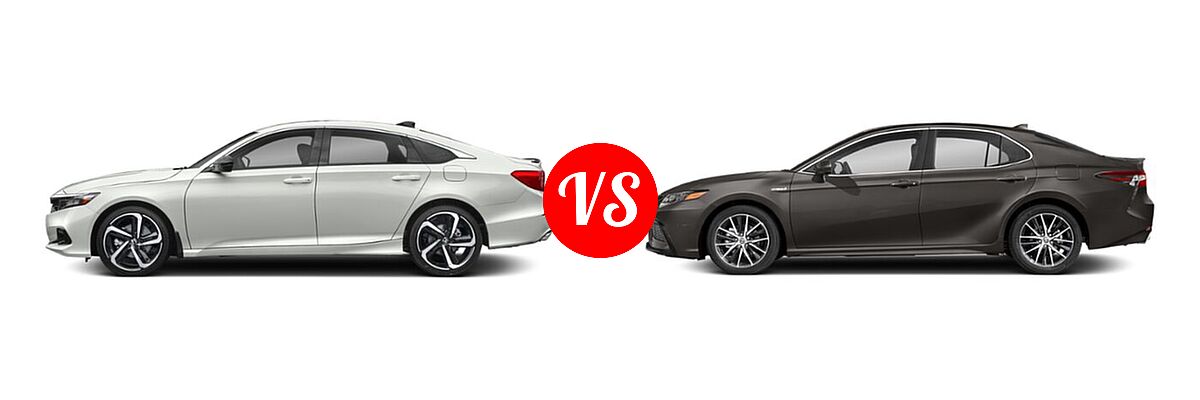 2021 Honda Accord Sedan LX vs. 2021 Toyota Camry Hybrid Sedan Hybrid Hybrid SE - Side Comparison