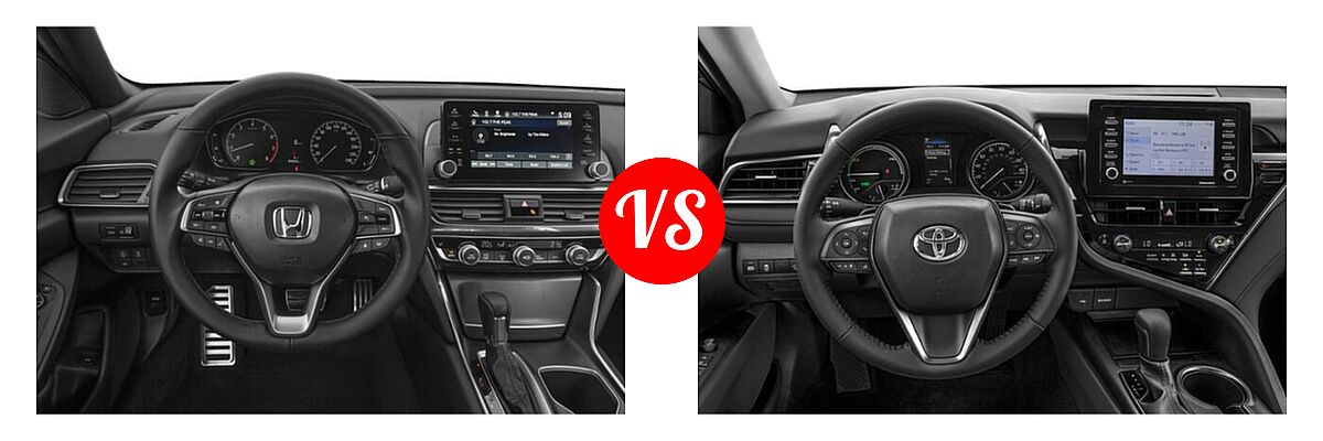 2021 Honda Accord Sedan EX-L vs. 2021 Toyota Camry Hybrid Sedan Hybrid Hybrid SE - Dashboard Comparison