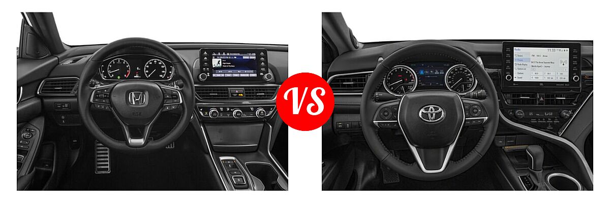 2021 Honda Accord Sedan Sport vs. 2021 Toyota Camry Sedan XLE / XLE V6 - Dashboard Comparison