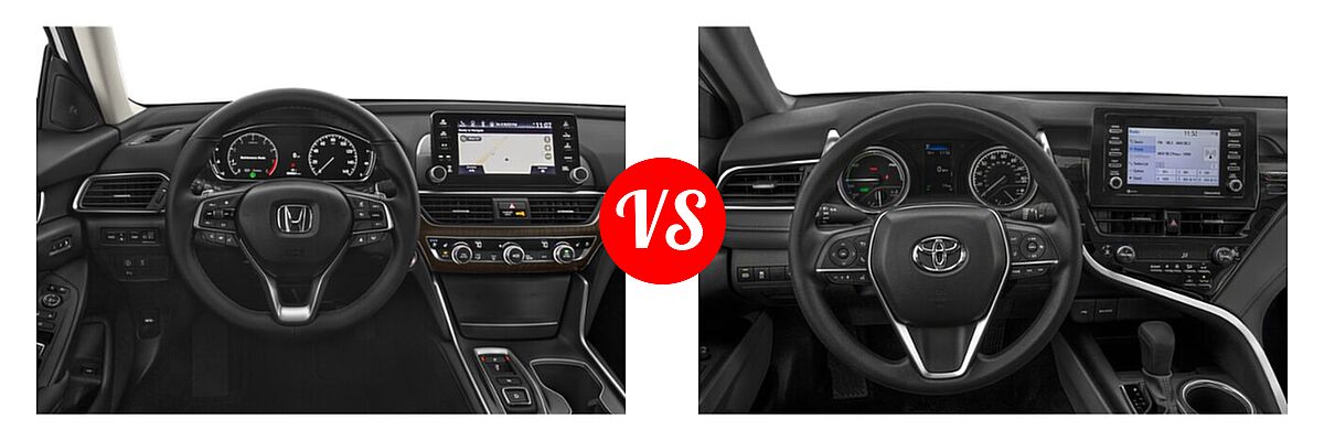 2021 Honda Accord Sedan Touring vs. 2021 Toyota Camry Hybrid Sedan Hybrid Hybrid LE - Dashboard Comparison