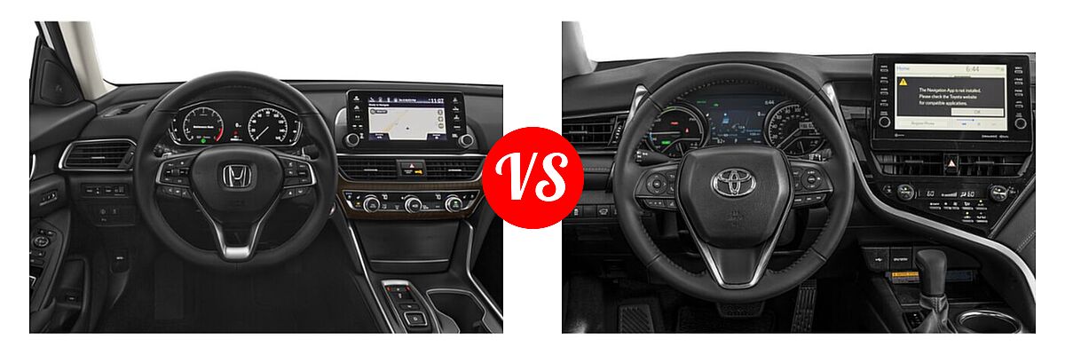 2021 Honda Accord Sedan Touring vs. 2021 Toyota Camry Hybrid Sedan Hybrid Hybrid XSE - Dashboard Comparison