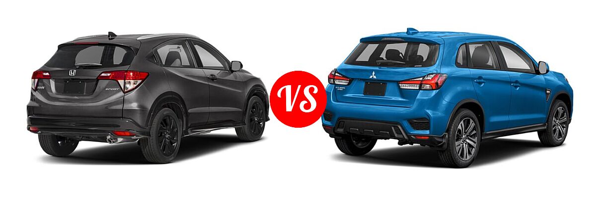 2021 Honda HR-V SUV Sport vs. 2021 Mitsubishi Outlander Sport SUV ES / LE - Rear Right Comparison