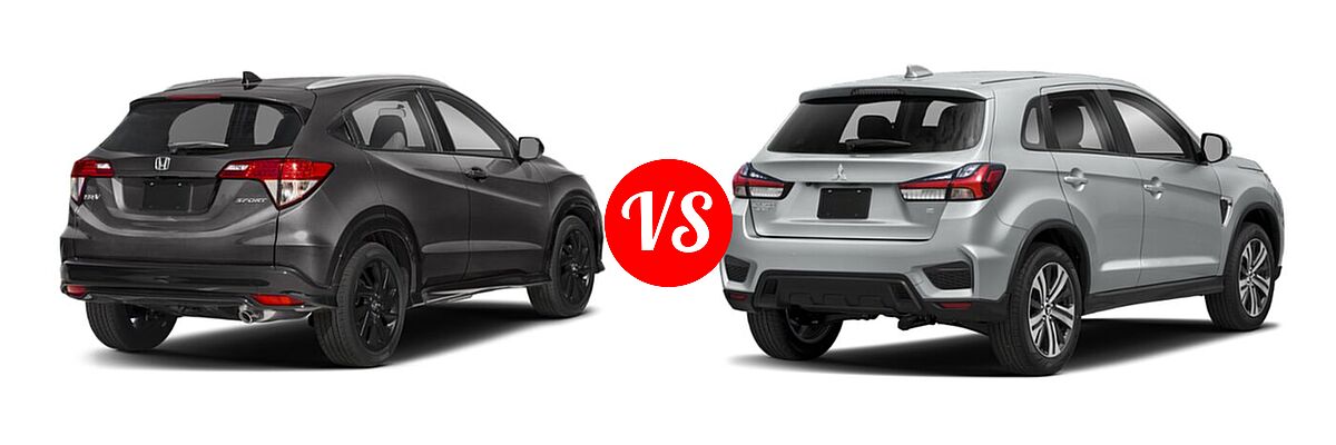 2021 Honda HR-V SUV Sport vs. 2021 Mitsubishi Outlander Sport SUV GT / SE - Rear Right Comparison