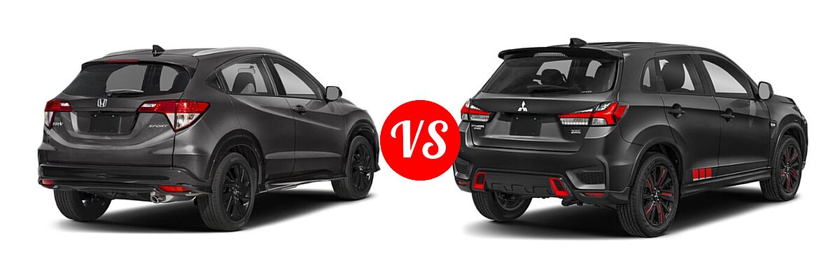 2021 Honda HR-V SUV Sport vs. 2021 Mitsubishi Outlander Sport SUV BE - Rear Right Comparison