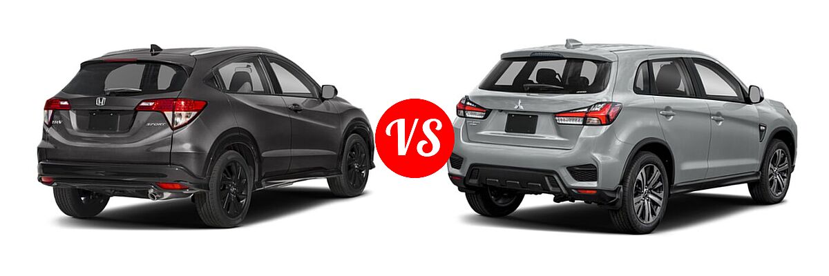 2021 Honda HR-V SUV Sport vs. 2021 Mitsubishi Outlander Sport SUV S - Rear Right Comparison