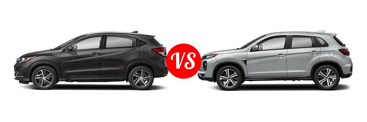 2021 Honda HR-V SUV EX-L vs. 2021 Mitsubishi Outlander Sport SUV GT / SE - Side Comparison