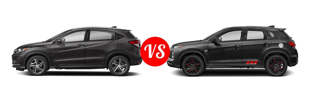 2021 Honda HR-V SUV EX-L vs. 2021 Mitsubishi Outlander Sport SUV BE - Side Comparison