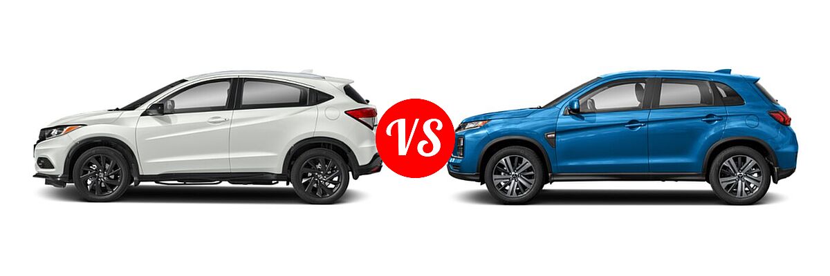 2021 Honda HR-V SUV Sport vs. 2021 Mitsubishi Outlander Sport SUV ES / LE - Side Comparison