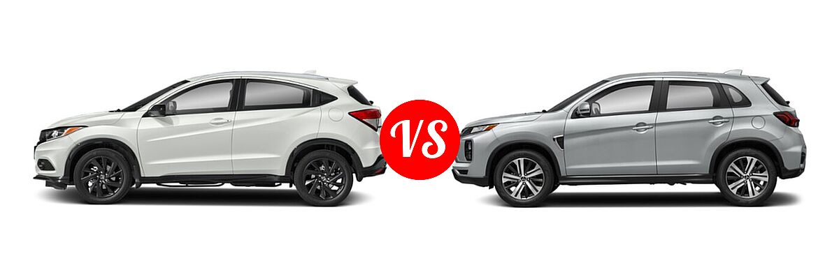2021 Honda HR-V SUV Sport vs. 2021 Mitsubishi Outlander Sport SUV GT / SE - Side Comparison