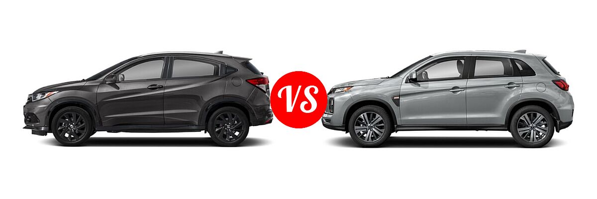 2021 Honda HR-V SUV Sport vs. 2021 Mitsubishi Outlander Sport SUV S - Side Comparison