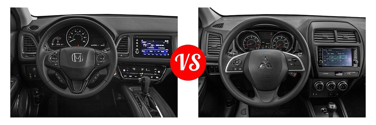 2021 Honda HR-V SUV EX-L vs. 2021 Mitsubishi Outlander Sport SUV ES / LE - Dashboard Comparison