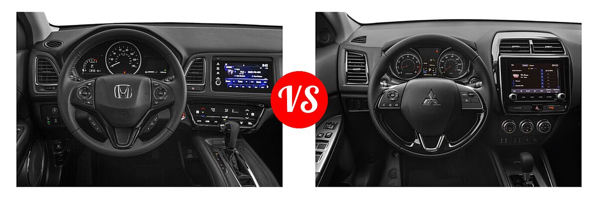 2021 Honda HR-V SUV EX-L vs. 2021 Mitsubishi Outlander Sport SUV GT / SE - Dashboard Comparison