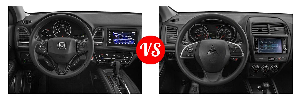 2021 Honda HR-V SUV EX-L vs. 2021 Mitsubishi Outlander Sport SUV S - Dashboard Comparison