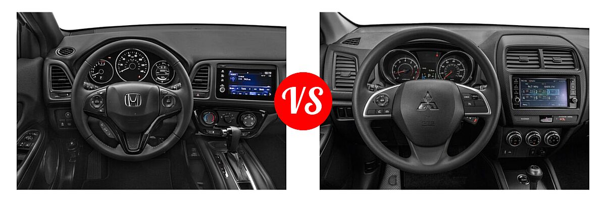 2021 Honda HR-V SUV Sport vs. 2021 Mitsubishi Outlander Sport SUV ES / LE - Dashboard Comparison