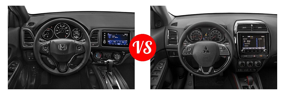 2021 Honda HR-V SUV Sport vs. 2021 Mitsubishi Outlander Sport SUV BE - Dashboard Comparison