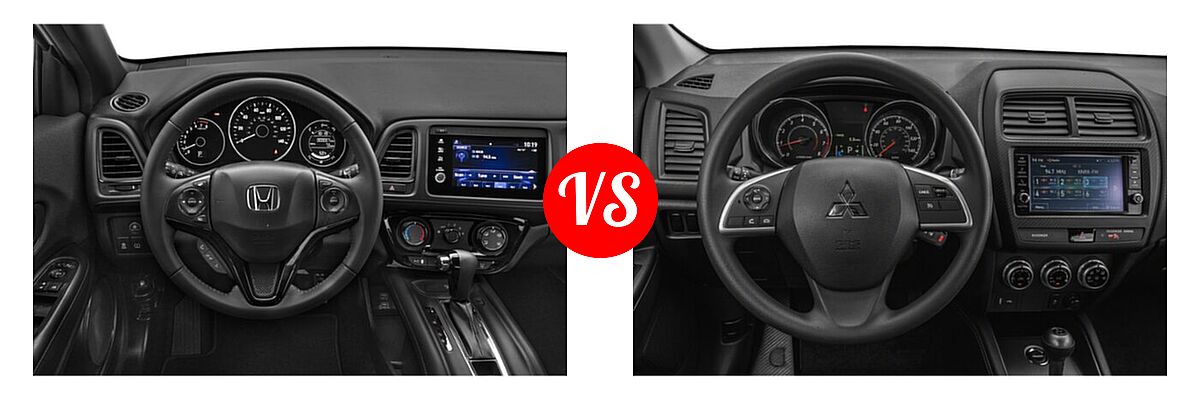 2021 Honda HR-V SUV Sport vs. 2021 Mitsubishi Outlander Sport SUV S - Dashboard Comparison