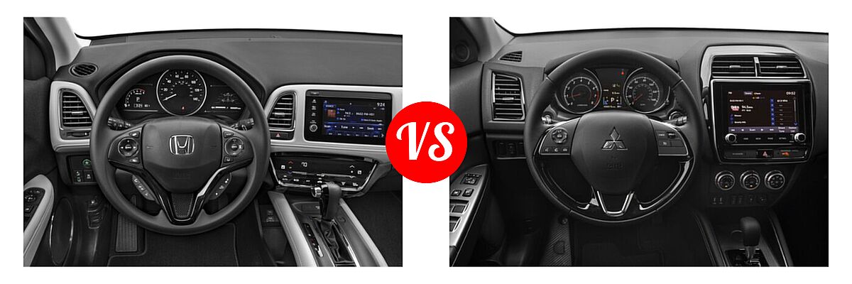 2021 Honda HR-V SUV EX vs. 2021 Mitsubishi Outlander Sport SUV GT / SE - Dashboard Comparison