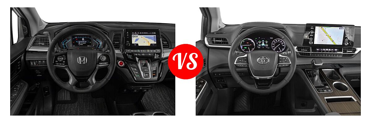 2021 Honda Odyssey Minivan Touring vs. 2021 Toyota Sienna Minivan Hybrid Limited - Dashboard Comparison