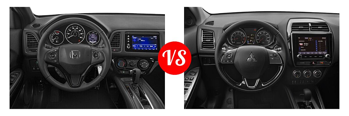 2021 Honda HR-V SUV Sport vs. 2021 Mitsubishi Outlander Sport SUV GT / SE - Dashboard Comparison
