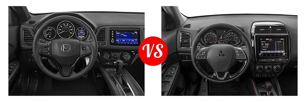 2021 Honda HR-V SUV Sport vs. 2021 Mitsubishi Outlander Sport SUV BE - Dashboard Comparison