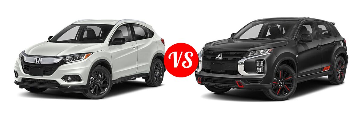2021 Honda HR-V SUV Sport vs. 2021 Mitsubishi Outlander Sport SUV BE - Front Left Comparison