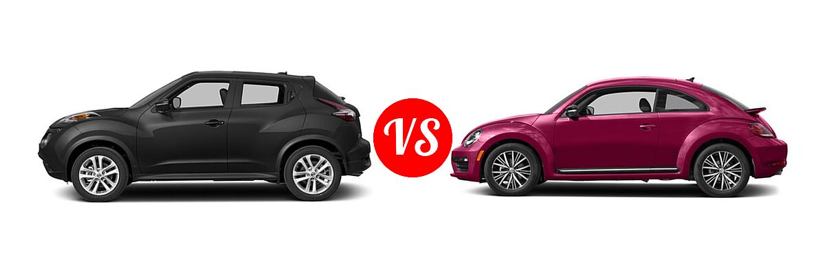 2017 Nissan Juke Hatchback SL vs. 2017 Volkswagen Beetle Hatchback #PinkBeetle - Side Comparison
