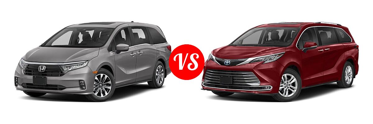 2021 Honda Odyssey Minivan EX-L vs. 2021 Toyota Sienna Minivan Hybrid Limited - Front Left Comparison