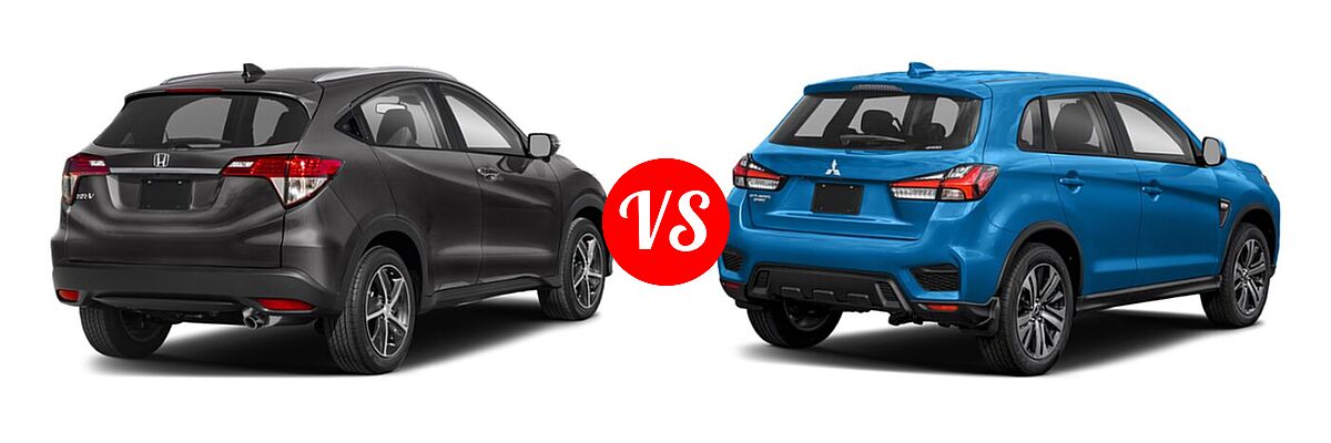 2021 Honda HR-V SUV EX-L vs. 2021 Mitsubishi Outlander Sport SUV ES / LE - Rear Right Comparison