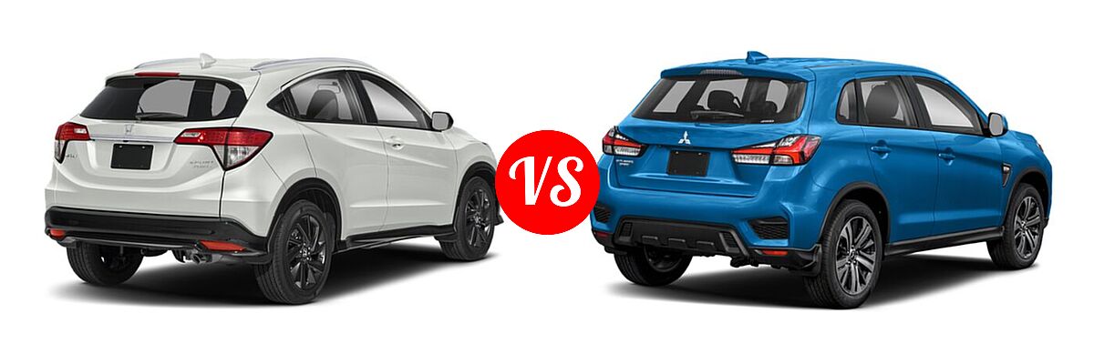 2021 Honda HR-V SUV Sport vs. 2021 Mitsubishi Outlander Sport SUV ES / LE - Rear Right Comparison