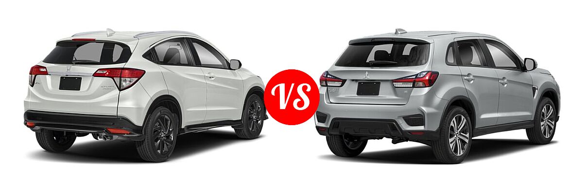 2021 Honda HR-V SUV Sport vs. 2021 Mitsubishi Outlander Sport SUV GT / SE - Rear Right Comparison