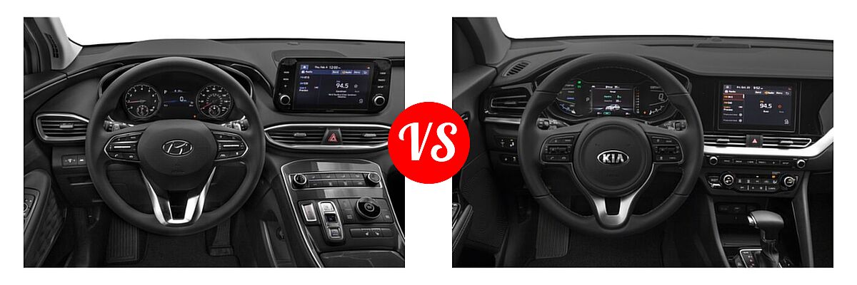2021 Hyundai Santa Fe SUV SEL vs. 2021 Kia Niro Plug-In Hybrid SUV PHEV EX - Dashboard Comparison