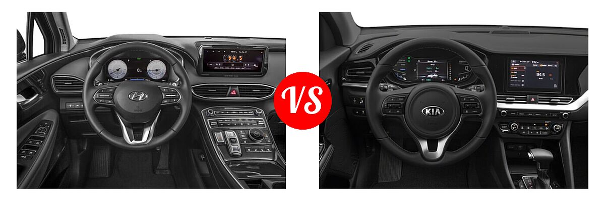 2021 Hyundai Santa Fe SUV Limited vs. 2021 Kia Niro Plug-In Hybrid SUV PHEV EX - Dashboard Comparison