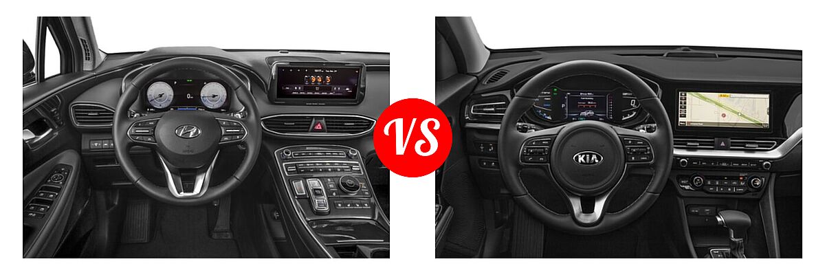 2021 Hyundai Santa Fe SUV Limited vs. 2021 Kia Niro Plug-In Hybrid SUV PHEV EX Premium - Dashboard Comparison