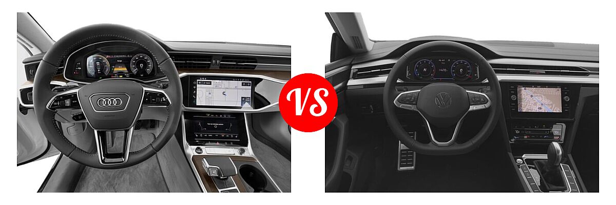 2021 Audi A7 e Hatchback PHEV Premium Plus / Prestige vs. 2021 Volkswagen Arteon Hatchback SE - Dashboard Comparison