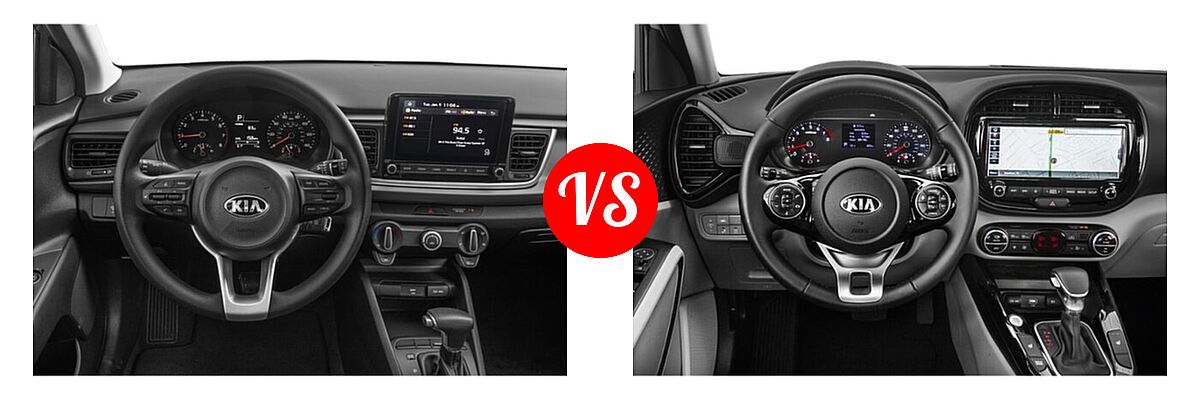 2021 Kia Rio Hatchback S vs. 2021 Kia Soul Hatchback EX - Dashboard Comparison