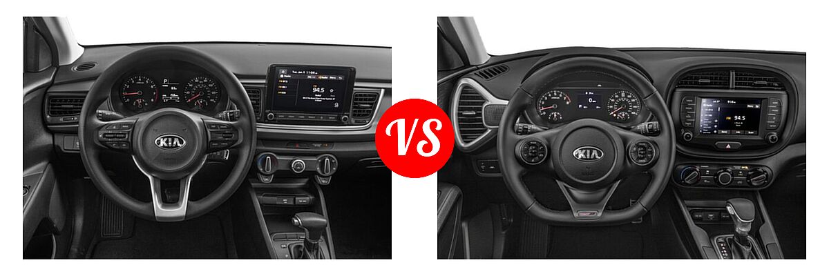2021 Kia Rio Hatchback S vs. 2021 Kia Soul Hatchback GT-Line - Dashboard Comparison