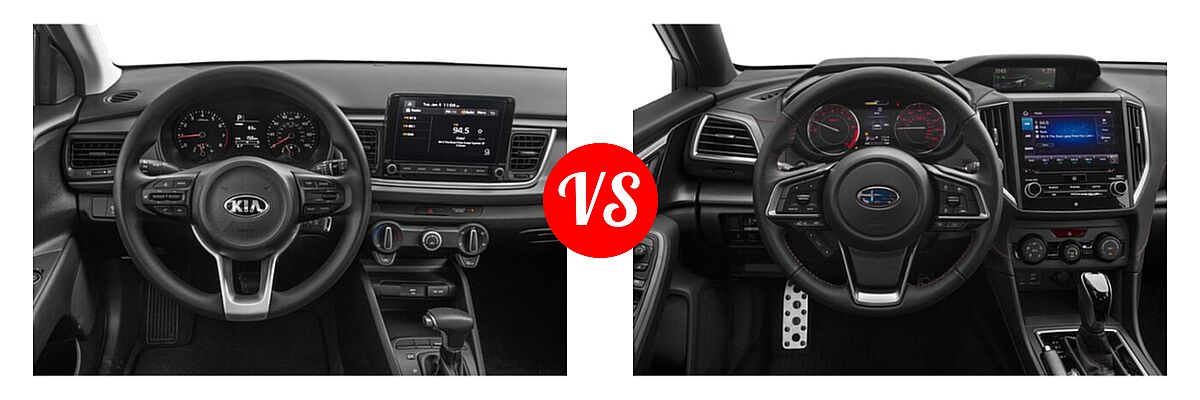 2021 Kia Rio Hatchback S vs. 2021 Subaru Impreza Hatchback Sport - Dashboard Comparison