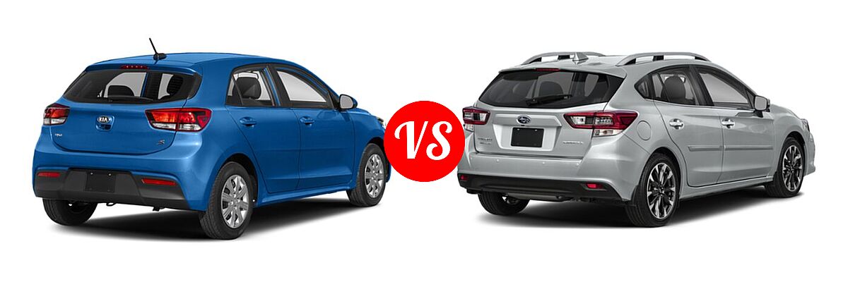 2021 Kia Rio Hatchback S vs. 2021 Subaru Impreza Hatchback Limited - Rear Right Comparison