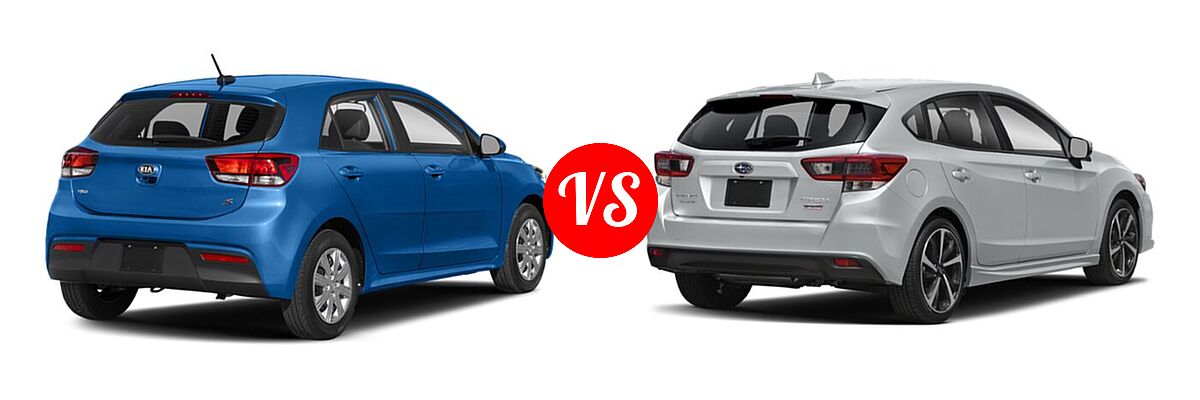 2021 Kia Rio Hatchback S vs. 2021 Subaru Impreza Hatchback Sport - Rear Right Comparison