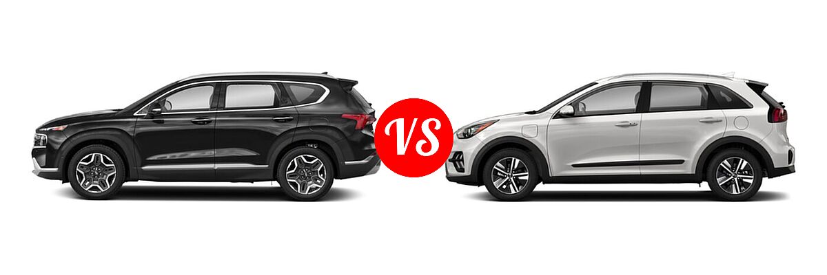 2021 Hyundai Santa Fe SUV Limited vs. 2021 Kia Niro Plug-In Hybrid SUV PHEV EX - Side Comparison