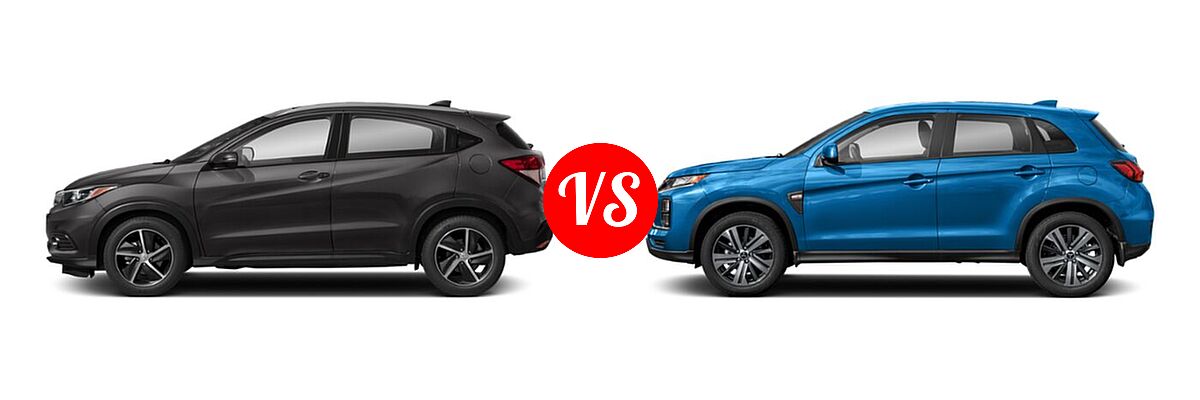 2021 Honda HR-V SUV EX vs. 2021 Mitsubishi Outlander Sport SUV ES / LE - Side Comparison